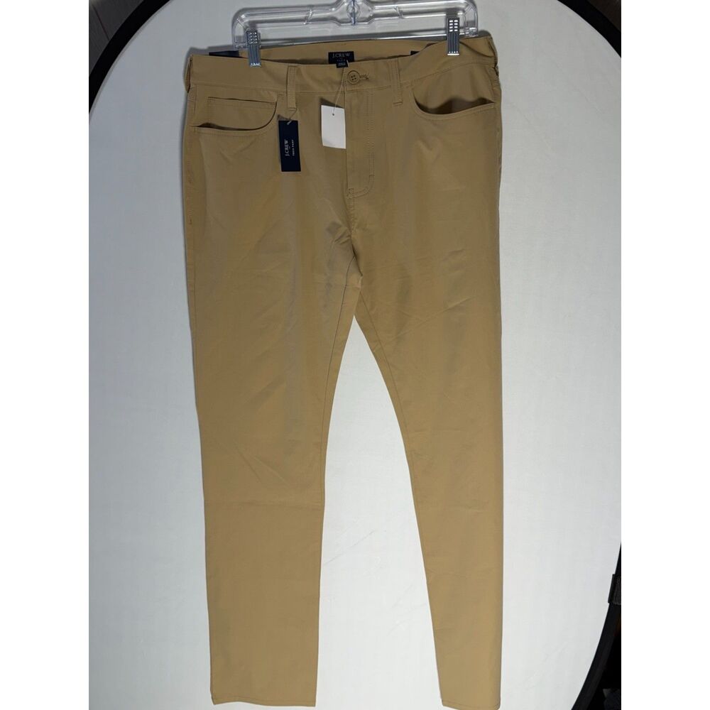 NWT J.Crew 5-Pocket Tech Pant Men’s 33x32 Slim British Khaki Stretch AI044